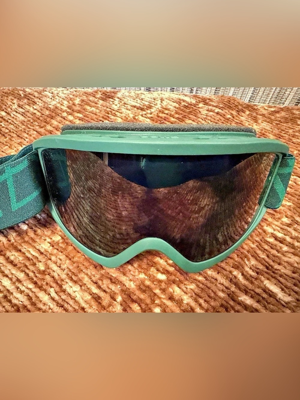 Bolle Ski Snowboard Goggles Green Yellow Adjustable Strap Retro